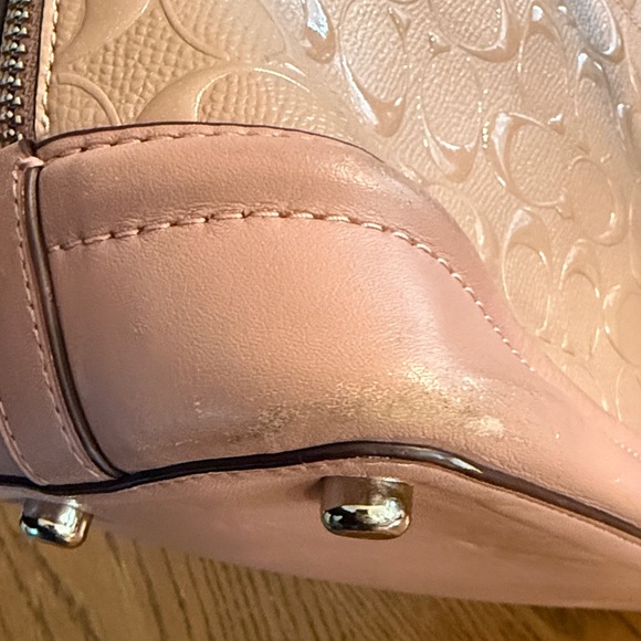 Coach Pink Pebbled Leather Dome Satchel - Picture 5 of 10